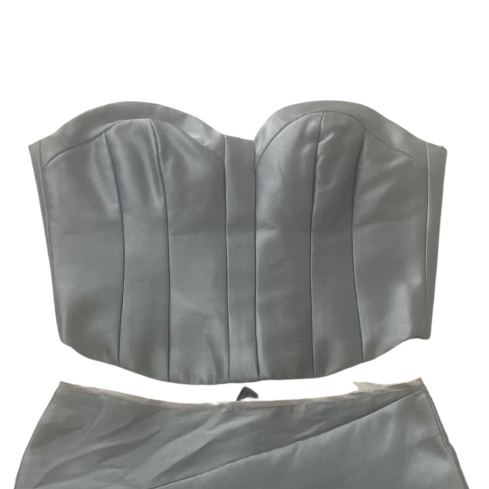 FABIANA MILAZZO - Light Blue Cropped Bustier Top (Size 6)